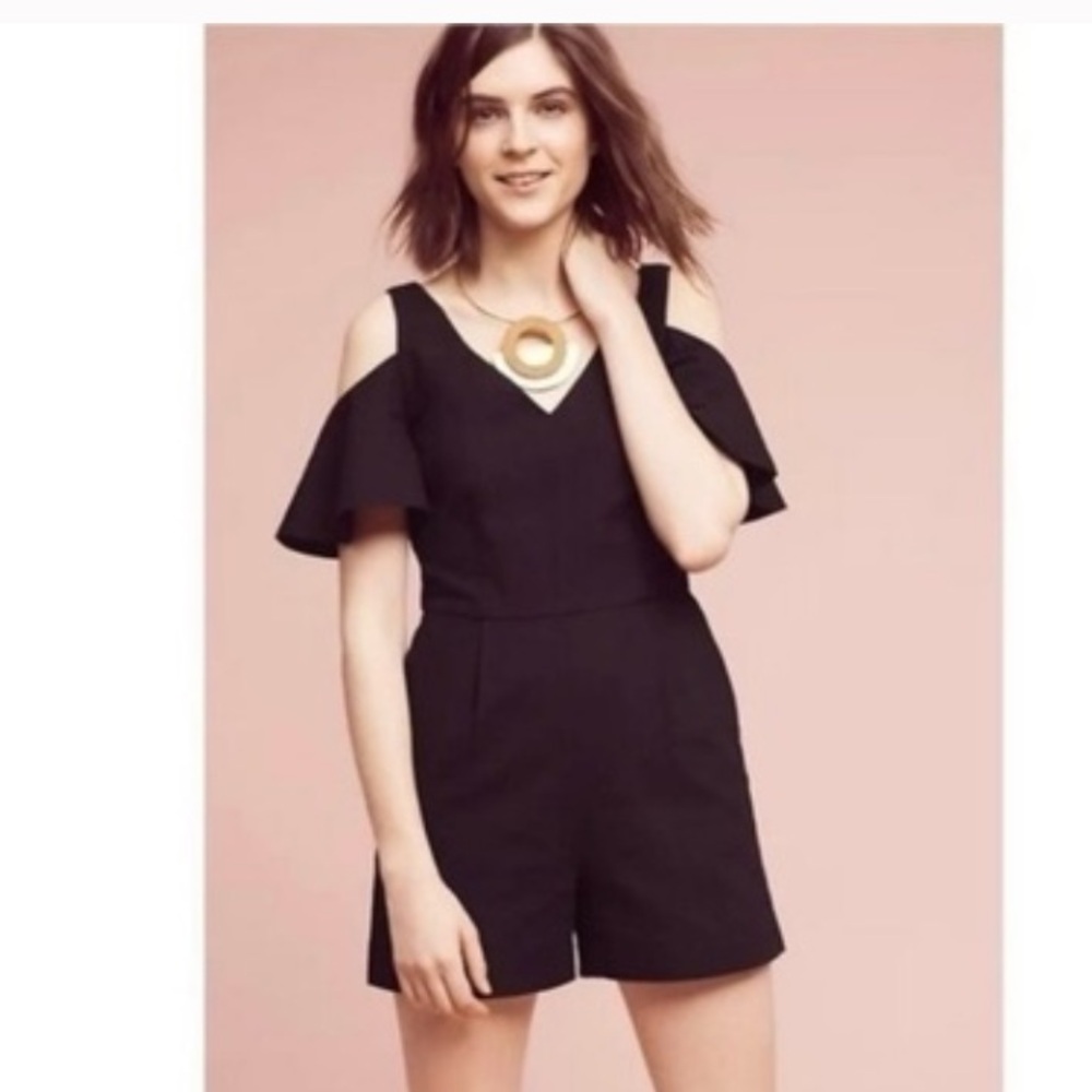 Elevenses Womens Size 2 Black Cold Shoulder Romper